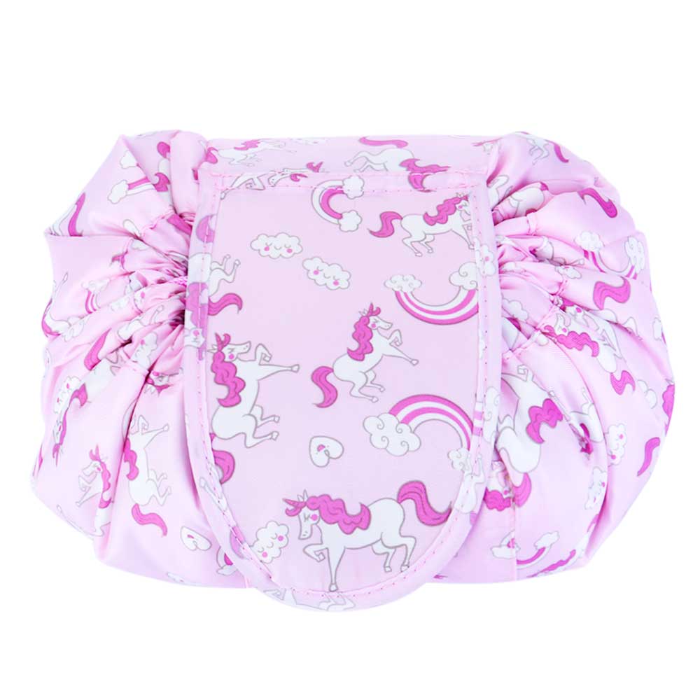 Portable Makeup Drawstring Bags Storage Travel Pouch Cosmetic Bag – Pink
