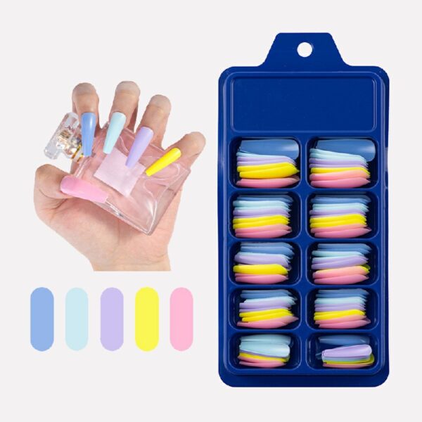 Long Fake Nails Acrylic Artificial False Nail Tips Stick on Full Nail 100 pcs – Combination A - Image 2