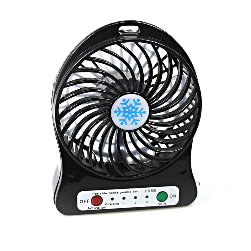 Mini Portable Multi Colour Rechargeable USB Powered Ventilator Cooling Fan – Black