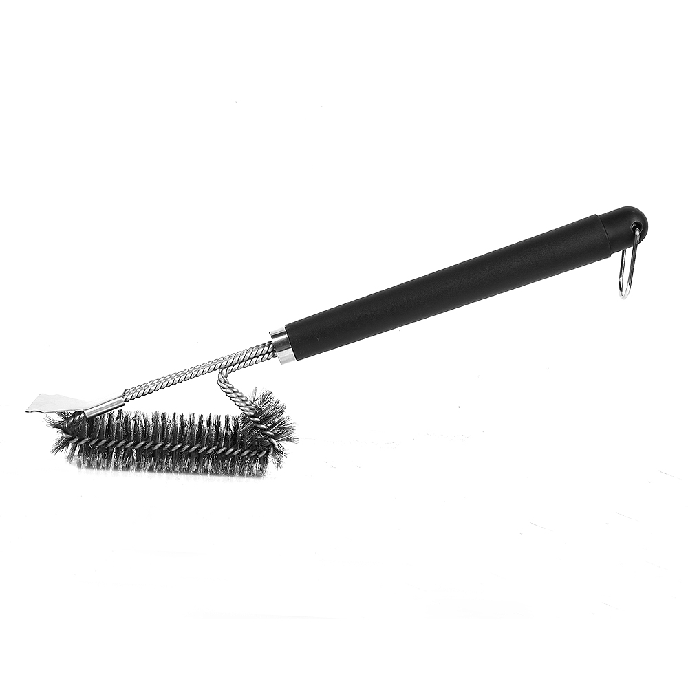 BBQ Grill Cleaning Brush and Scraper Safe Stainless Steel Grill Brush for Grilling Grates – Black