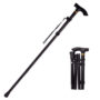 Easy Fold Walking Stick Extendable Walking Cane Walking Aid Sticks for Elderly Men Women – Black