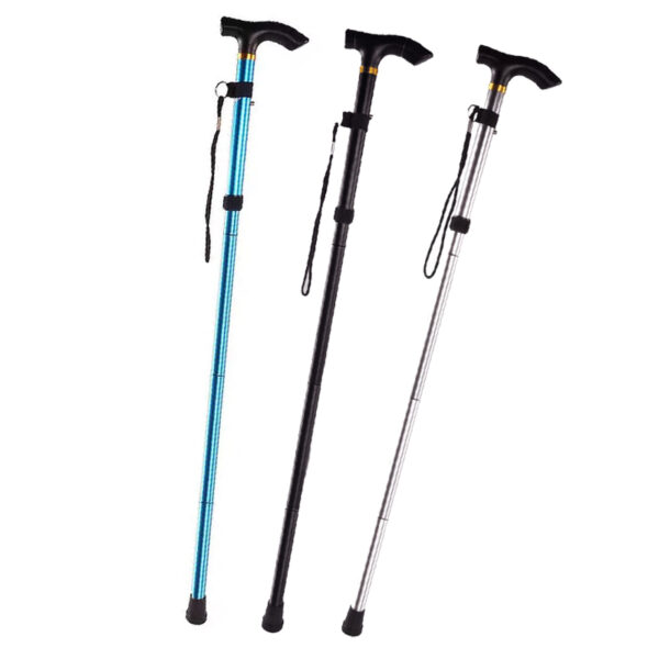 Easy Fold Walking Stick Extendable Walking Cane Walking Aid Sticks for Elderly Men Women – Black - Image 3